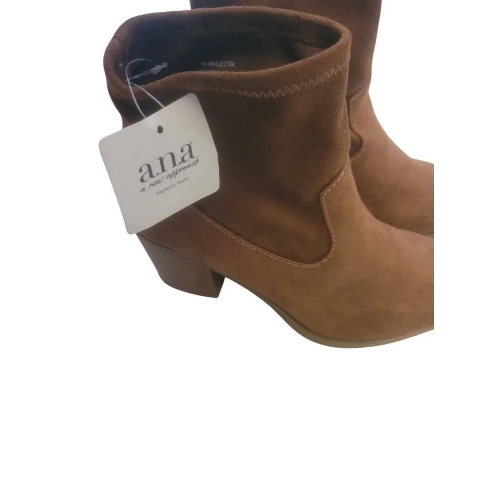 a.n.a Women's Whiskey Brown Ankle Boots SZ 6‎ Medium